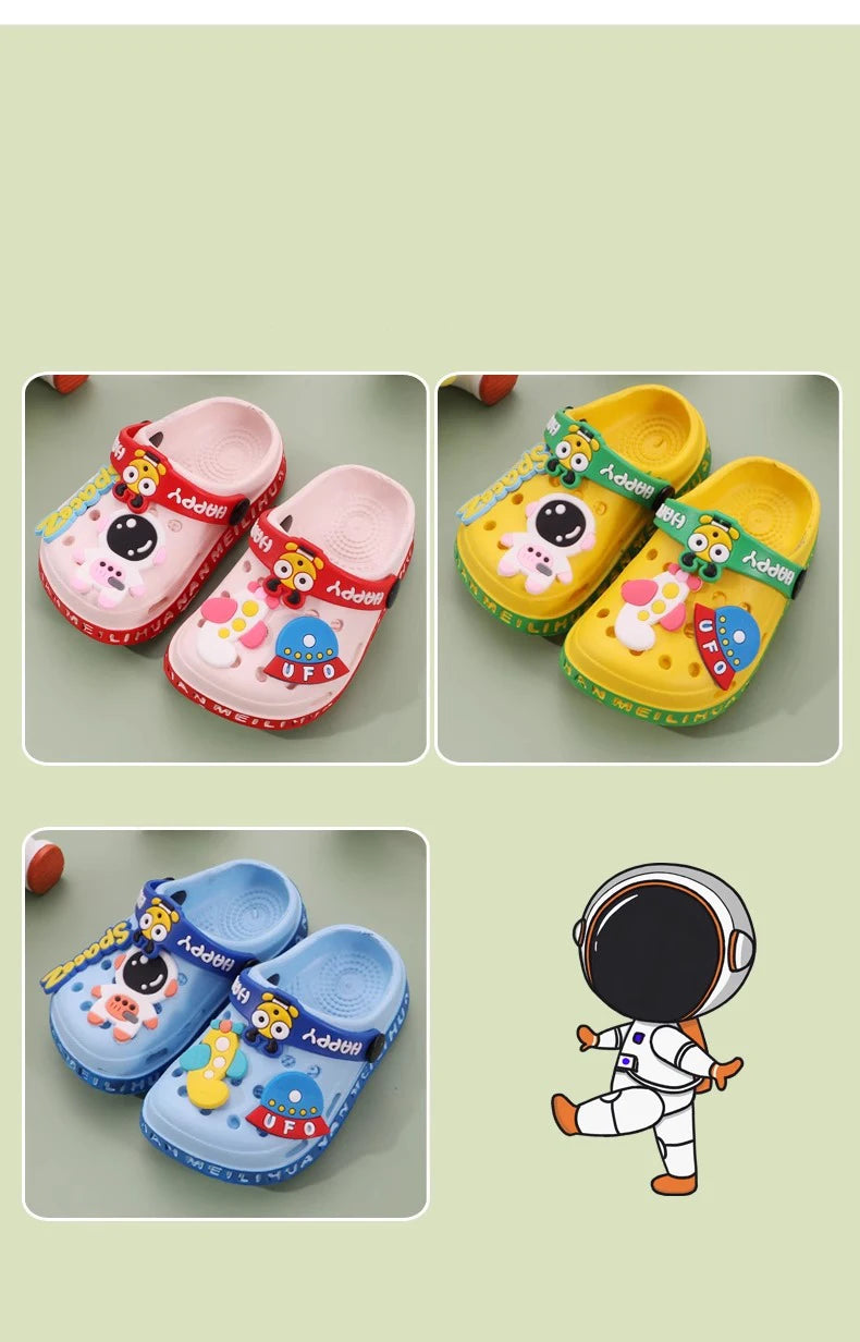Cartoon Baby Soft-Sole Sandals – Ultra-Light Non-Slip Infant Closed-Toe Sandals for Boys and Girls, Beach Shoes