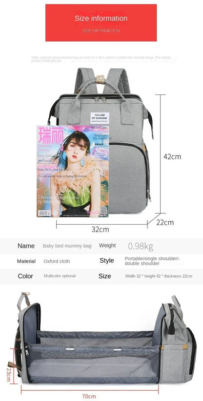 Multifunctional Mommy Bag Large Capacity Foldable Stroller Diaper Organizer Travel Shoulder Bags for Mother and Baby