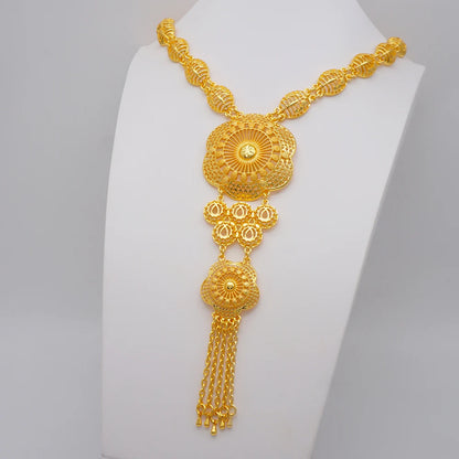 2023 Fine Jewelry Sets For Women Dubai Bridal Wedding Gifts Necklace Bracelet Earrings Ring Jewellery Set African Bead jewelry