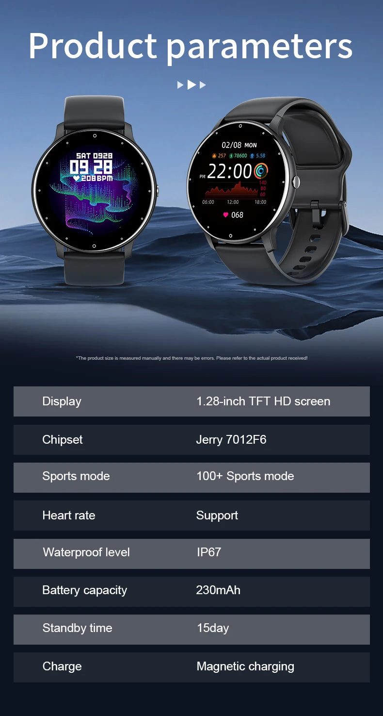 LIGE 2025 Smart watch Ladies Full touch Screen Sports Fitness watch IP67 waterproof Bluetooth For Android iOS Smart watch Female