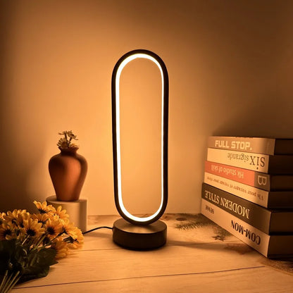 1PC Lamp bedroom Modern Ring Lamp Living Room Three-color Dimming Bedside  Desk Lamp LED Night Light for Office