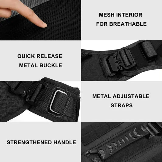 Professional Pet Harness Nylon No Pull Tactical Dog Harness For Heavy Duty Large Dog