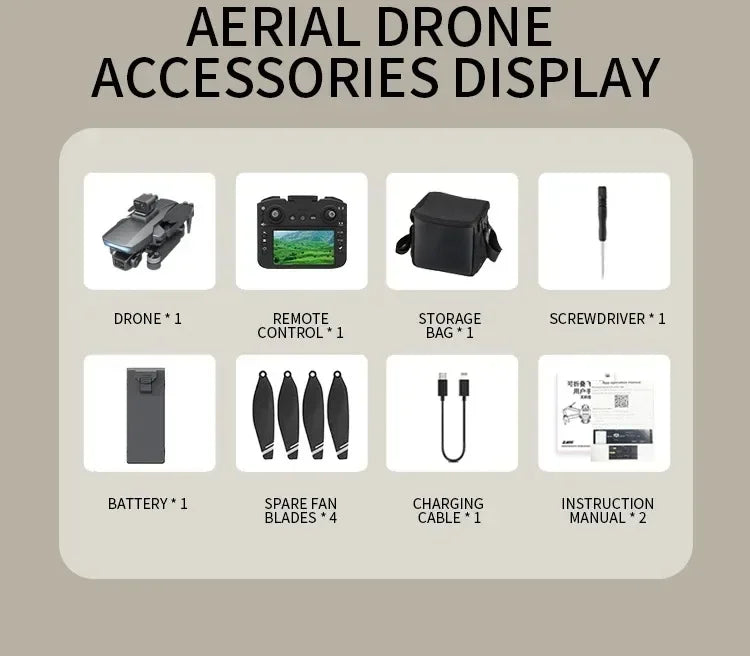 Drone W10 with 4.5 Inch Screen 3-Axis Anti-shake Gimbal Drones 4K Aerial Brushless RC Quadcopter 5G GPS 8K HD Cameras EIS Dron