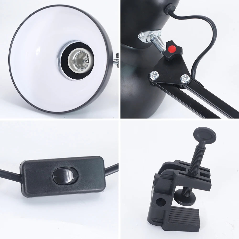 Study Table Lamp with Clamp School Computer Desk Lamps Folding Office Light Manicure Room Desks LED Nail Gel Lights