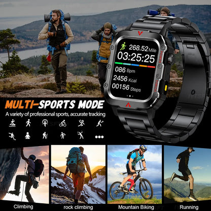 KESHUYOU 2025 New Sports Smart Watch Bluetooth Talk LED Flashlight Multi-function Outdoor Sports Smart Watch for Men Women