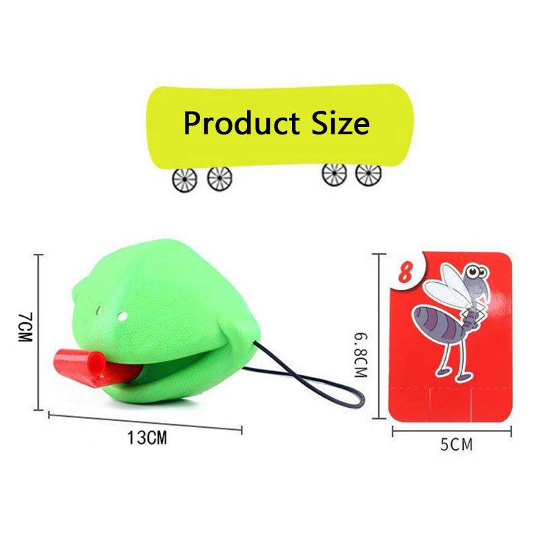 Tiktok Funny Frog Mouth Tongue Lizard Mask Blowing Catch Bugs Party Game Card Board Antistress Toy for Kids Family Interactive