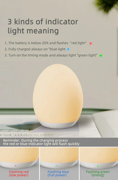 7 Color Changing Night Light RGB Remote Control Touch Dimmable Lamp Portable Table Bedside Lamps USB Rechargeable Night Lamp