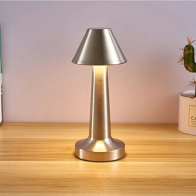 LED Table Lamp Retro Bar Coffee Table Lamp Rechargeable Touch Sensor Wireless Night Light Restaurant Living Room Decor Light