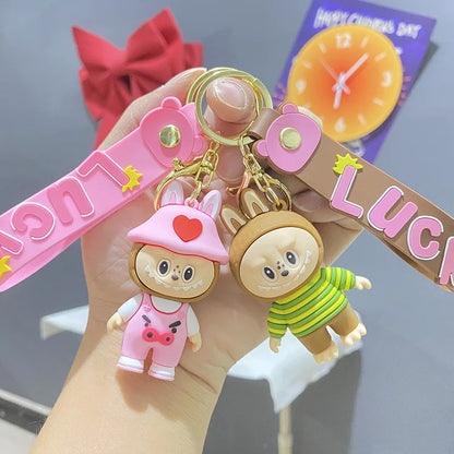 Cartoon Labb keychain, ladies' cute phone/wallet jewelry, kawaii gifts for fans and girlfriends, rabbit jewelry