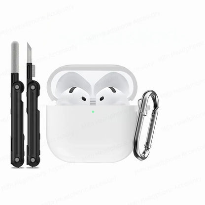 Cover for AirPods 4 Case 2024 3D Silicone Wireless Bluetooth Headphone Soft Protective Case for AirPods 4th Gen with Cleaner Kit