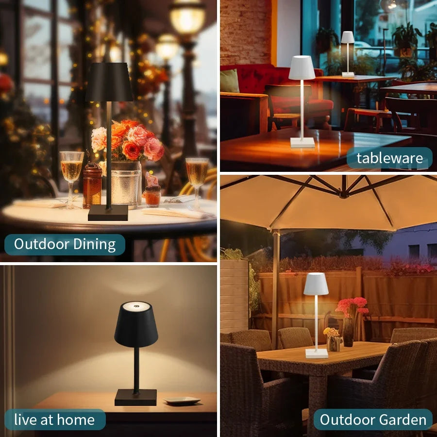 Nordic LED Table Lamp Rechargeable Touch Dimmable Desk Lamp bedroom decoration Home Dining Room Coffee Shop Simple Room Decor