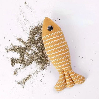 Cat Toys Interactive Grinding Teeth Chewing Toy with Catnip Fish Shape Pet Pillows Kittens Cats Toy Cat Supplies