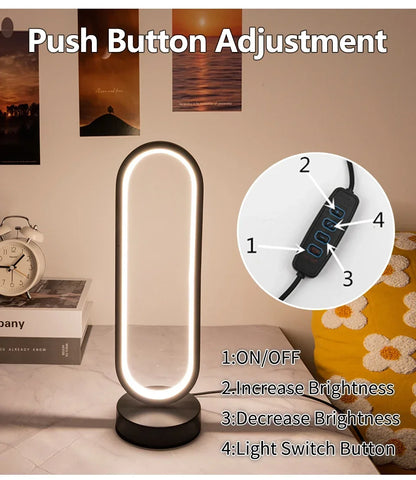Slaapkamer Ringlamp Woonkamer Driekleurig Dimbare Bedlampje Led Nachtlampje Ambient Light Desk Nightstand Table Accessories