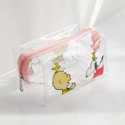Snoopy Outdoor Girl Makeup Bag Women Necessary Cosmetic Bag Transparent Travel Organizer Cartoon Fashion Small Toiletry Pouch