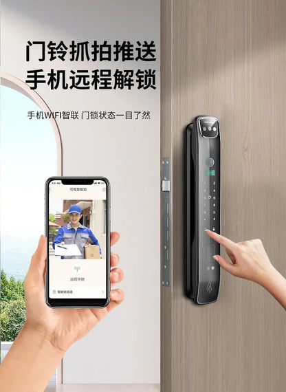 Facial Recognition Fingerprint Lock Home Anti-theft Door Visual Password Electronic Smart Door Lock Graffiti