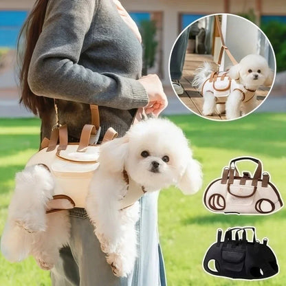 Small Dog Carrier Sling Backpack with Leash Attachment Breathable Pet Lift Harness for Cats & Puppies Hands-Free Outdoor Travel