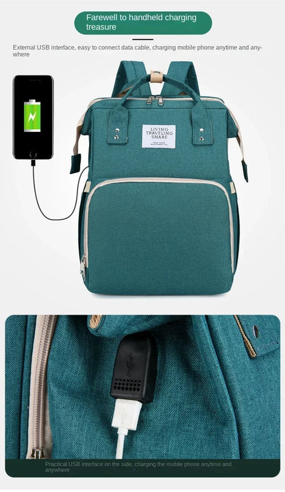 Multifunctional Mommy Bag Large Capacity Foldable Stroller Diaper Organizer Travel Shoulder Bags for Mother and Baby