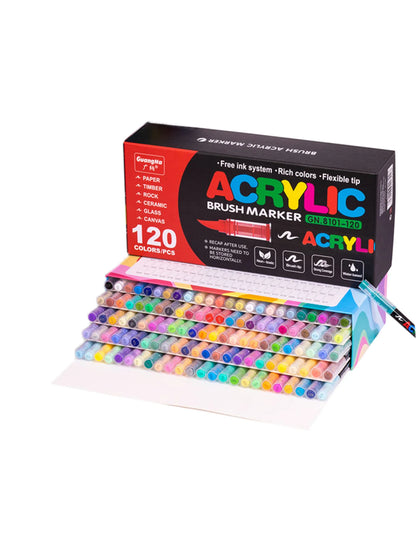 12-240 Color/box Professional Artist Marker Set - Soft-tip Drawing Straight Line Liquid Acrylic Markers, DIY Graffiti Art Painti