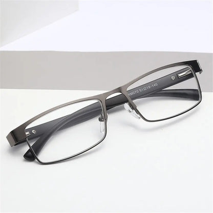 High Quality Men Titanium Alloy Reading Glasses Non Spherical Coated Lenses Business Hyperopia Prescription Eyeglasses +1.0 ~+4.