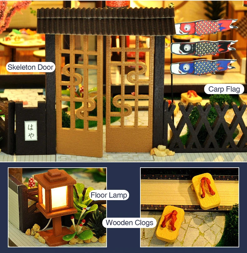 Cutebee DIY Dollhouse Super Mini Scale Miniature Dollhouse Japanese Garden Building Kit Toys for Birthday Gifts