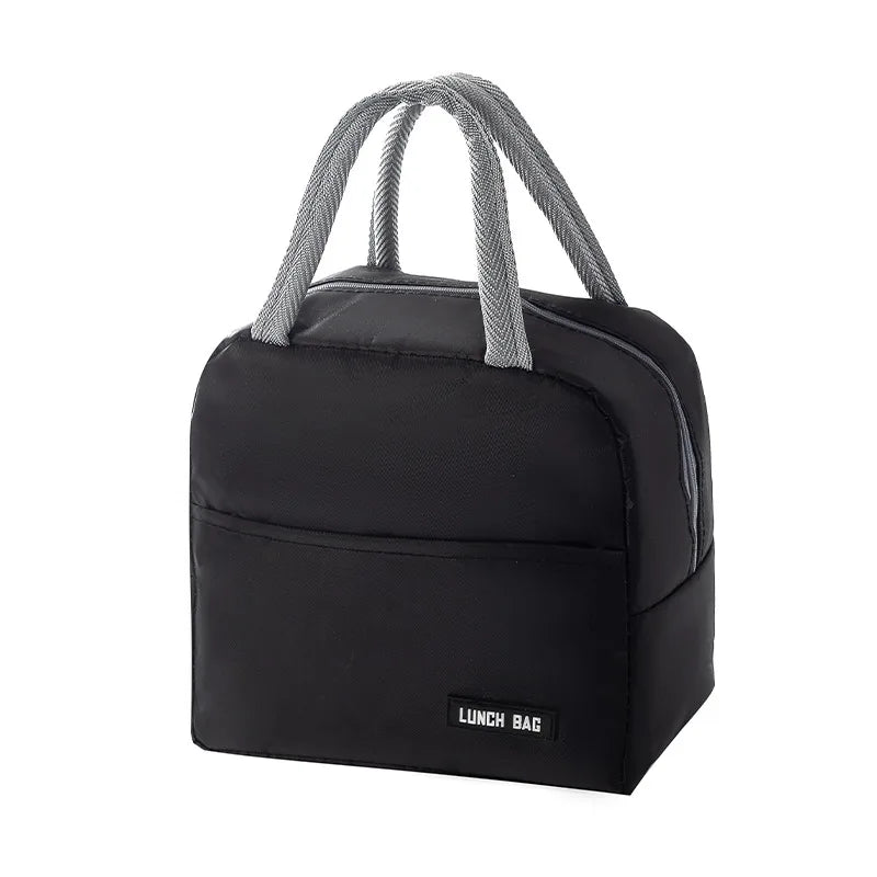 New Solid Color Twill Bento Bag Portable Thermal Bag Thickened Student Lunch Box Bag Bento Bag Meal Bag