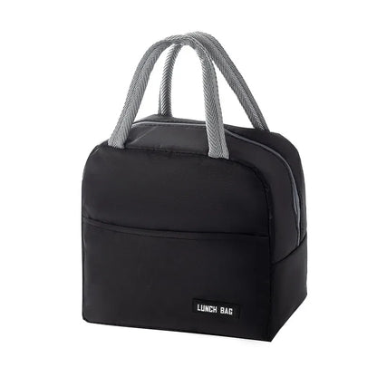 New Solid Color Twill Bento Bag Portable Thermal Bag Thickened Student Lunch Box Bag Bento Bag Meal Bag