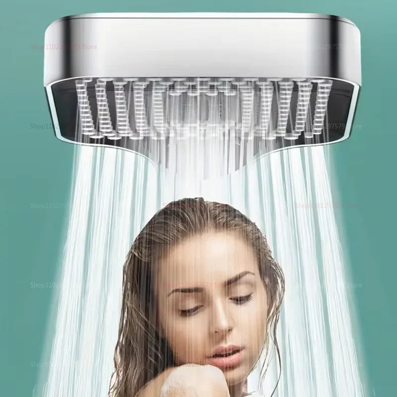 Pressurized Nozzle Bathroom Shower Head High Pressure Water Saving Sprayer ABS Bathroom Accessories Chrome Rainfall Shower Head