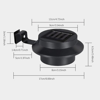3LED Solar Power Gutter Light Waterproof Wall Lamp White Warm Fence Night Light for Garden Pathway Campin Deco LED Light Fixture