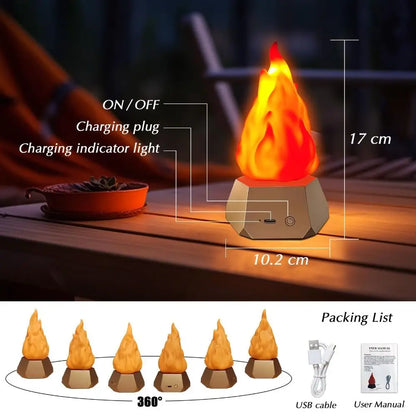 Waterproof Design LED Simulation Flame Light Flame Simulation USB Outdoor Waterproof Lamp Decorative Light LED