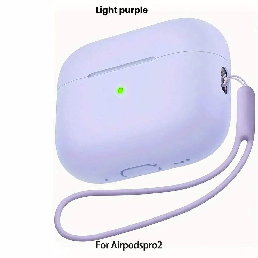 For AirPods Pro 2 Case Liquid Silicone Cover For AirPods Pro 2 2nd Pro2 2022 2023 Cases Sleeve With Cleaningr Pen Lanyard Funda