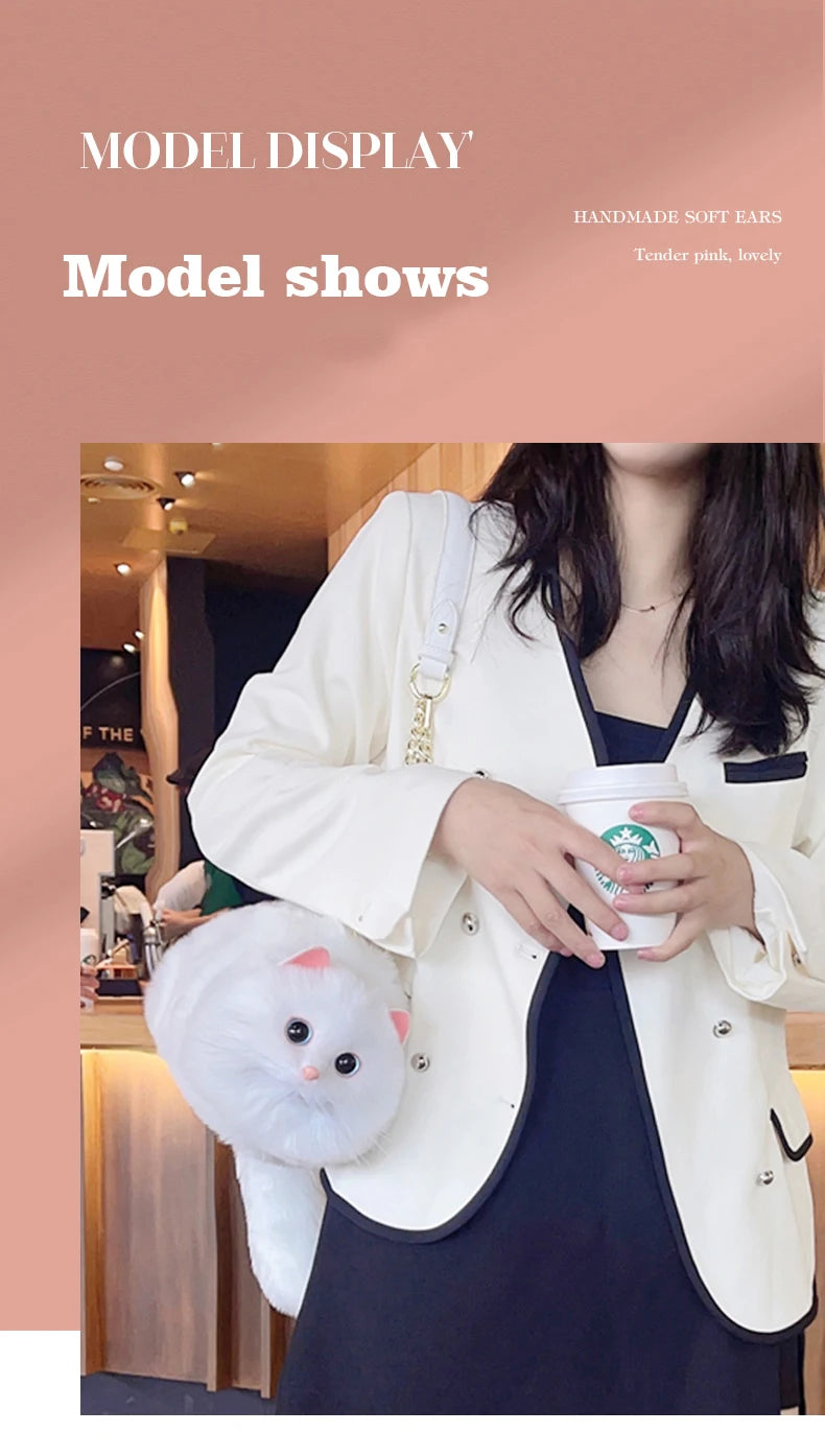 Design Patent Women Shoulder Female Cat Bag Shoppers Simple Fashion Zipper Handbags Shoulder Large Capacity Tote  Clutch Bags