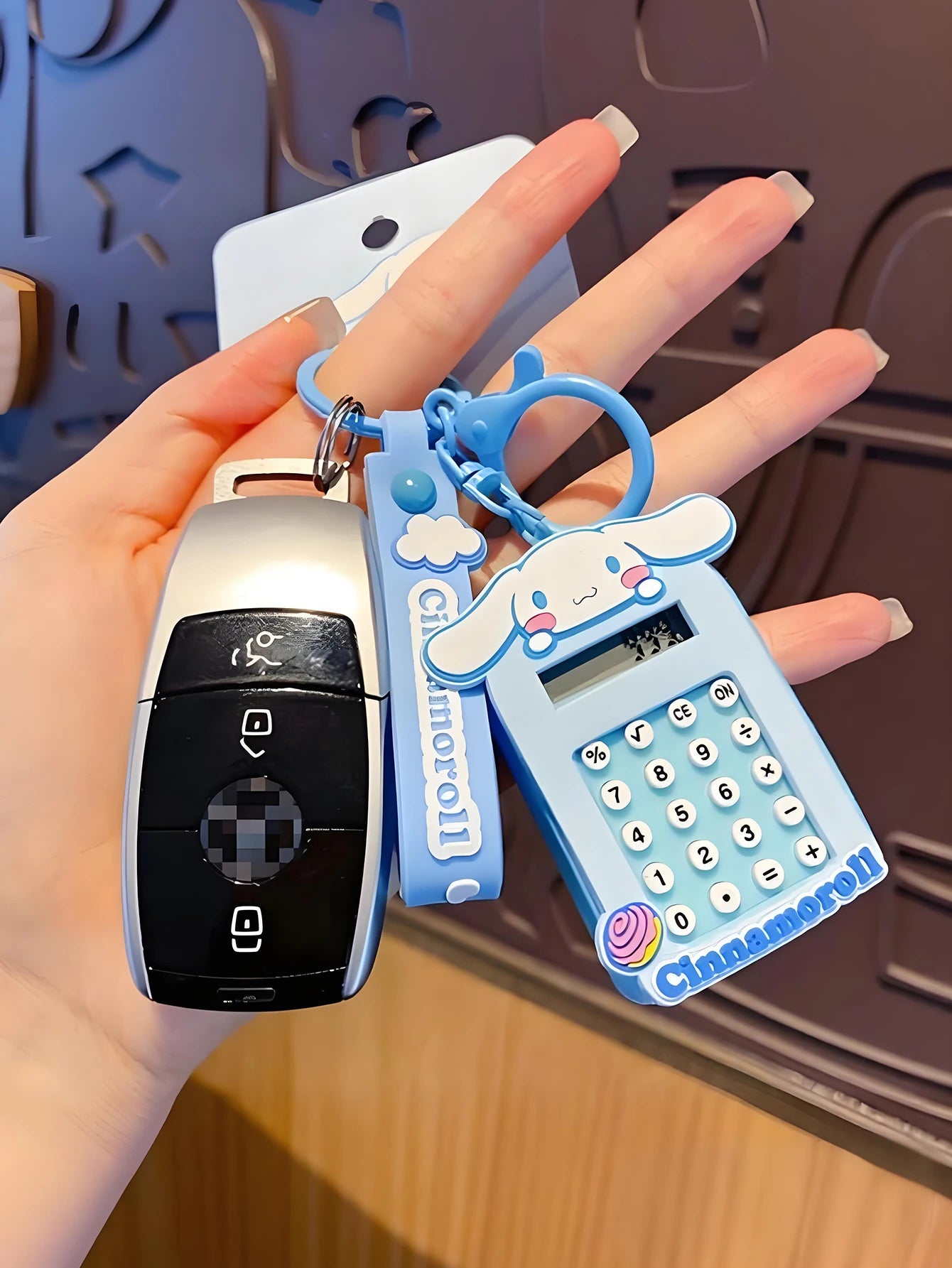 1pc Sanrio Creative Creative Mini Computer Calculator Bag pendant toy Cartoon keychain pendant Kawaii Girls boys Christmas gifts