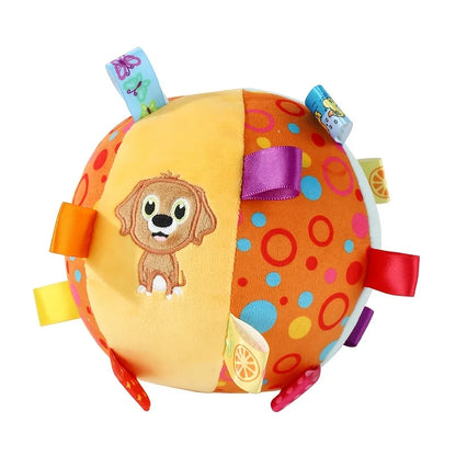 Interactive Ball Dog Toy Suitable for Aggressive Chewing Training, Stress Relief, Bite Sound Resistance, Plush Handle Dog Toy
