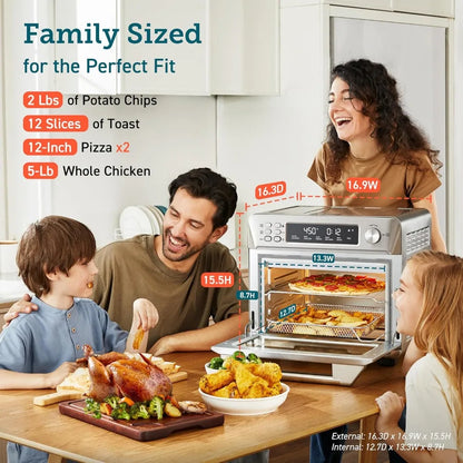 Hot Sale - Smart 12-in-1 Air Fryer Toaster Oven Combo, Airfryer Convection Oven Countertop, Bake, Roast, Reheat, Broiler,NEW