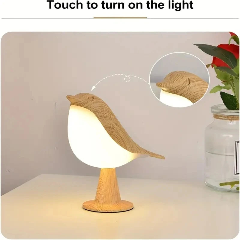Modern Night Light Touch Control Bedroom Table Reading Lamp Home Tool Cute Small Bird Shape Protect Sleeping Creative Atmosphere