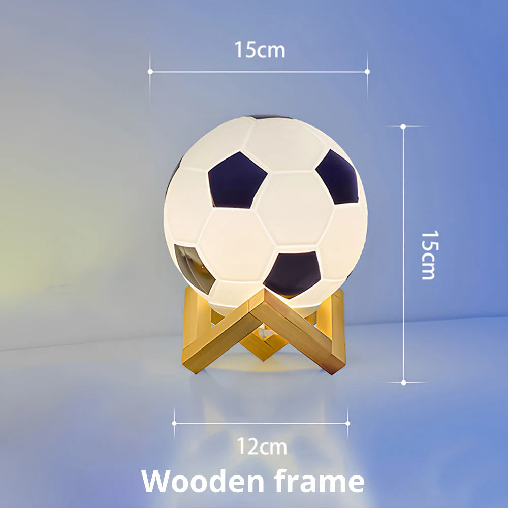 1PCS 3D Football Night Light Bedroom Desktop Decoration Soccer Lamp Battery Powered Perfect Gift For Teenagers Decor Bulb Gifts