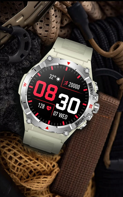 Military GPS Smart Watch Men AMOLED HD Screen Altitude Compass Heart Rate Sports Watch BT Calling IP68&10ATM Waterproof Watch