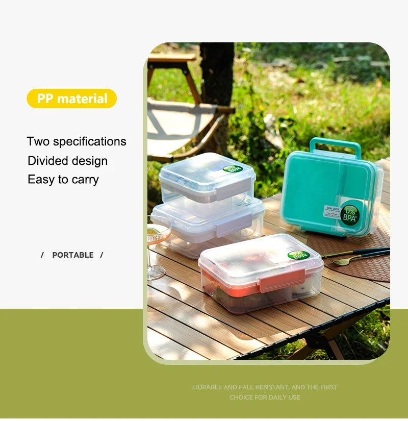 Portable Handle design Double layer Lunch box Compartment Bento Boxes Students Toddler Bento Containers Outdoor Salad Picnic box