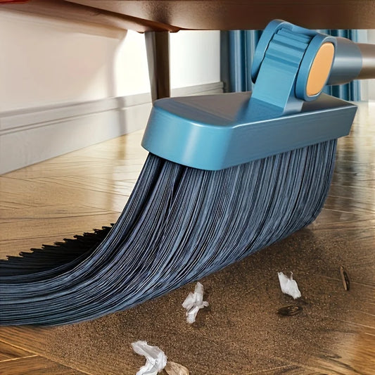 1set, Household Broom And Dustpan Set, Long Handle Floor Cleaning Broom Dustpan Set, Rotatable Broom And Dustpan With Comb Tooth