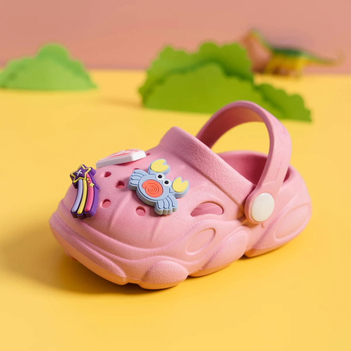 New Solid Color Summer Breathable Garden Shoes Baby Sandals Cute Decoration Boys Girls Lightweight Anti-slip Casual Shoes