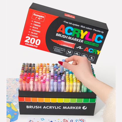 12-240 Color/box Professional Artist Marker Set - Soft-tip Drawing Straight Line Liquid Acrylic Markers, DIY Graffiti Art Painti