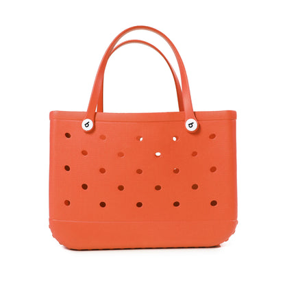 Beach Bag Tote Silicone Basket Waterproof Travel Jelly Handbag Women Picnic Basket Multi-Purpose Croc Handbag Shopping Bags