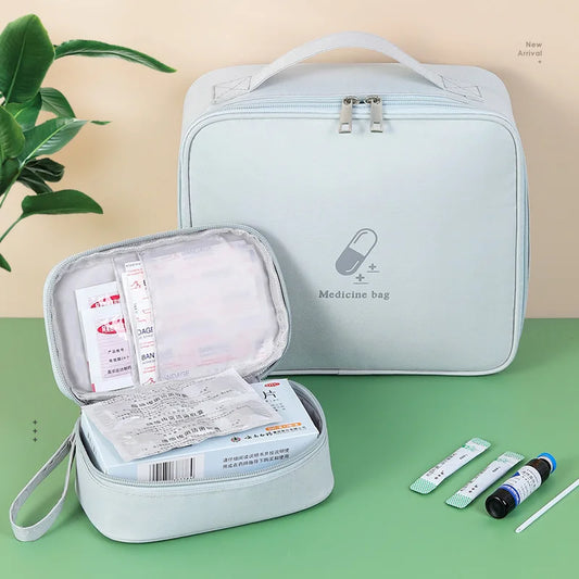 Portable Medical Bag, Travel Bag, Large Capacity Medicine Storage Box, Household Emergency Medicine Reserve, First Aid Kit