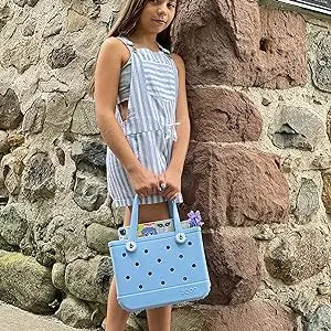 Beach Bag Tote Silicone Basket Waterproof Travel Jelly Handbag Women Picnic Basket Multi-Purpose Croc Handbag Shopping Bags