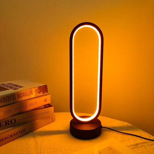 Creative Lamp Bedroom Ring Lamp Living Room Three-color Dimming Bedside Lamp LED Night Light