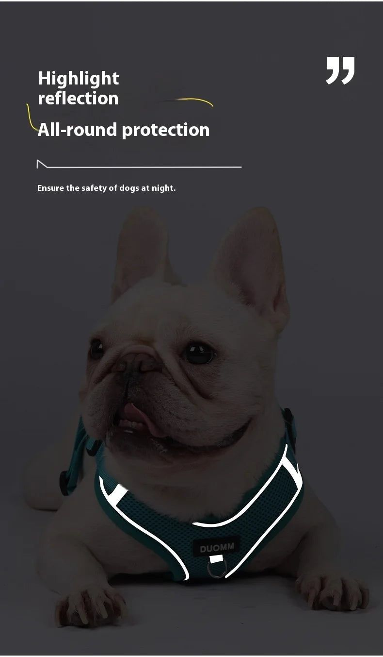 Dog Harness Leash Set Small Medium Dog Cat Chest Strap Adjustable Reflective Breathable Walking Training Vest Pet Accessories