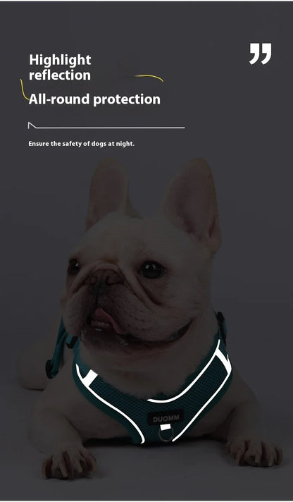 Dog Harness Leash Set Small Medium Dog Cat Chest Strap Adjustable Reflective Breathable Walking Training Vest Pet Accessories