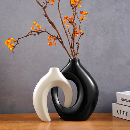 2PCS Set Creative Couple Series Home Decoration Vase, Large Medium Combination Indoor Table Ornaments for Interior Decoration