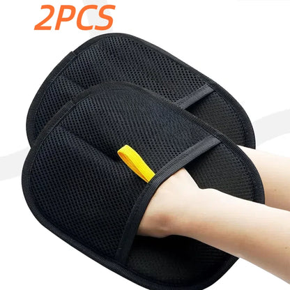 Upgraded Pet Grooming Gloves Cats Hair Brush Pet Removal Gloves Dual Brush Static-free Cat Cleaning Tool Hair Stripping Mitts