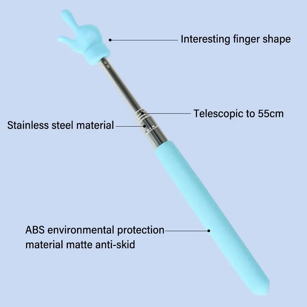 1PC Stainless Steel Teaching Tools Finger Design Whiteboard Pointer Teaching Stick Finger Reading Sticks Handheld Presenter